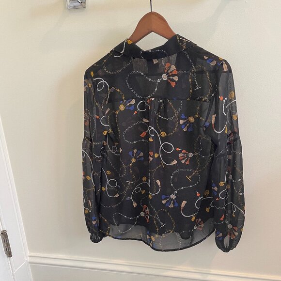 Cabi Collared Black Blouse, XS - Picture 2 of 9